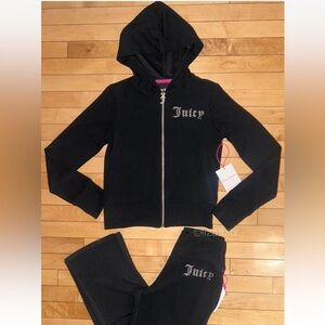 NEW! NWT JUICY COUTURE Bling Logo Tracksuit Set Black Size S